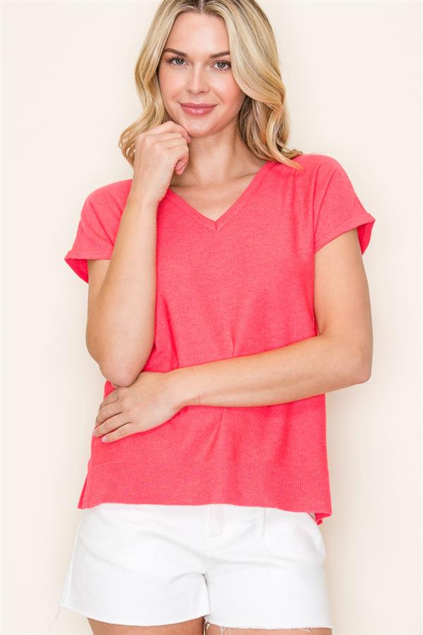 Coral Casual Top