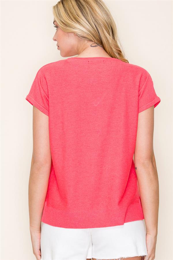 Coral Casual Top