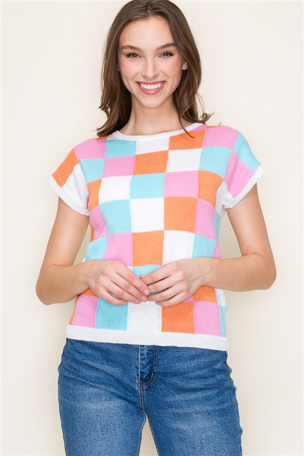 Color Squares Lightweight Sweater