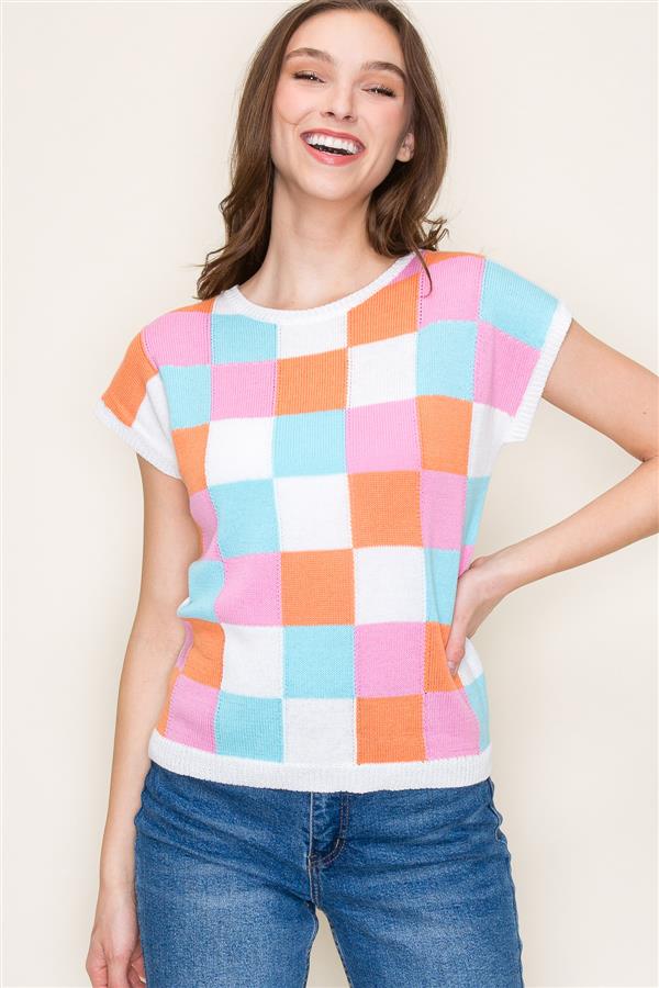 Color Squares Lightweight Sweater