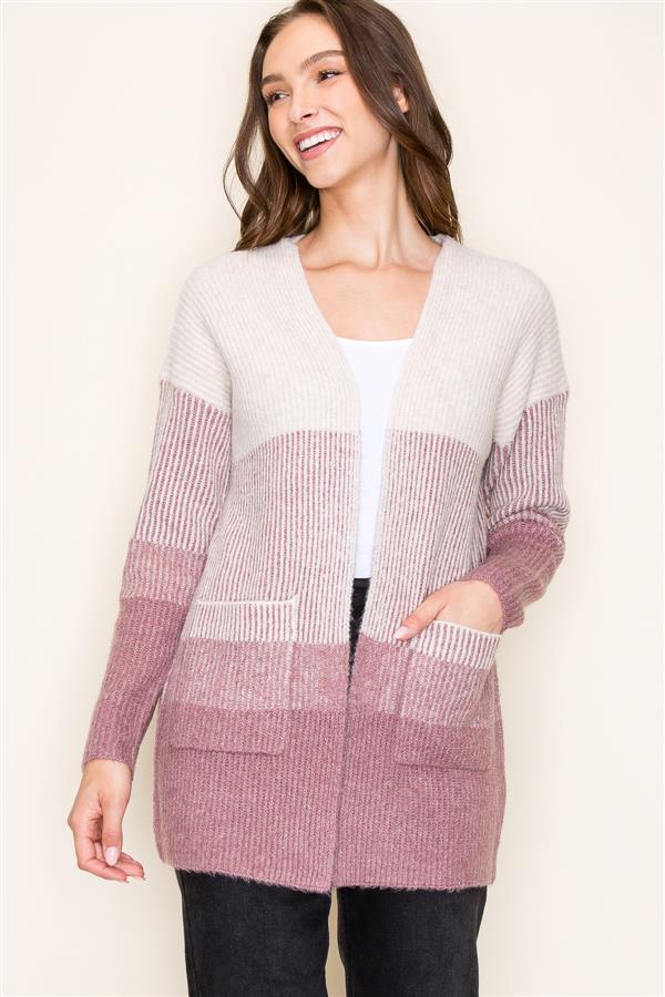 Mauve Ombre Cardigan