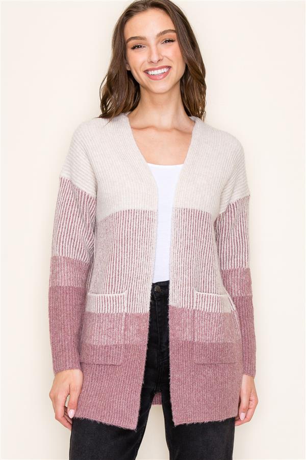 Mauve Ombre Cardigan