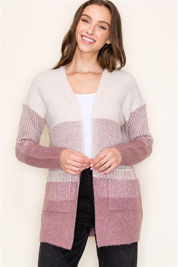 Mauve Ombre Cardigan