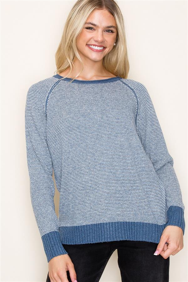 Indigo Striped Sweater