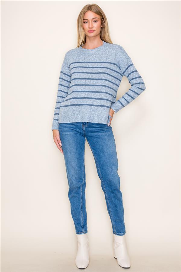 Denim Blue Striped Sweater