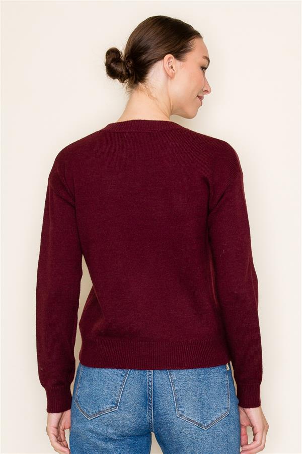 Burgundy Reindeer Sweater