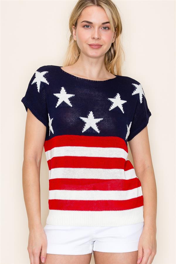 Navy Flag Top