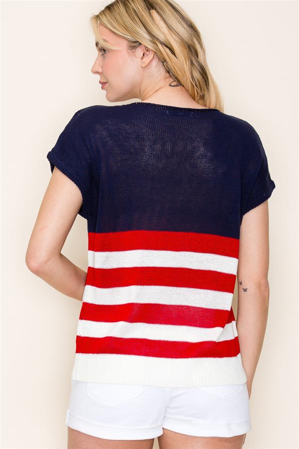 Navy Flag Top
