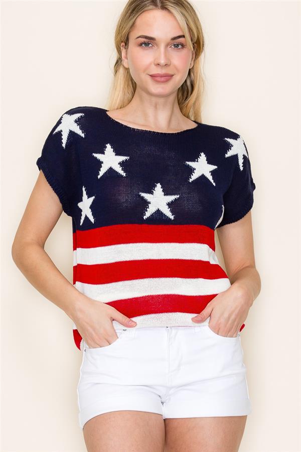 Navy Flag Top