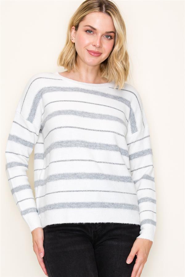 Grey Stripe Sweater