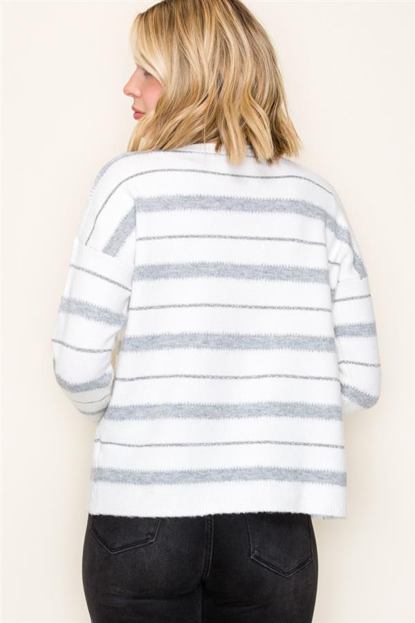 Grey Stripe Sweater