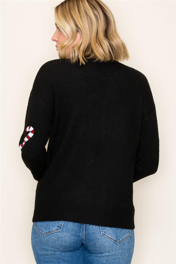 Black Candy Cane Sweater