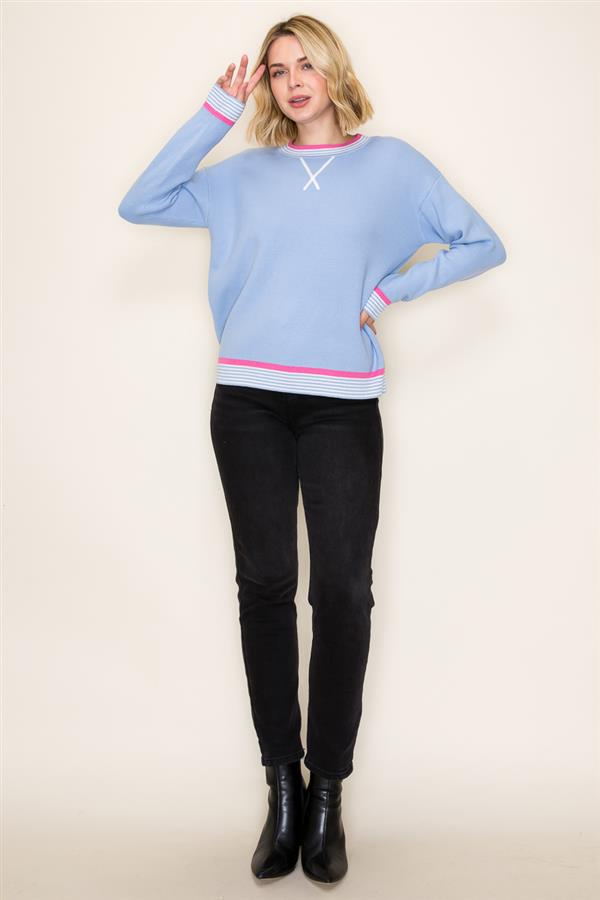 Lt Blue Contrast Top