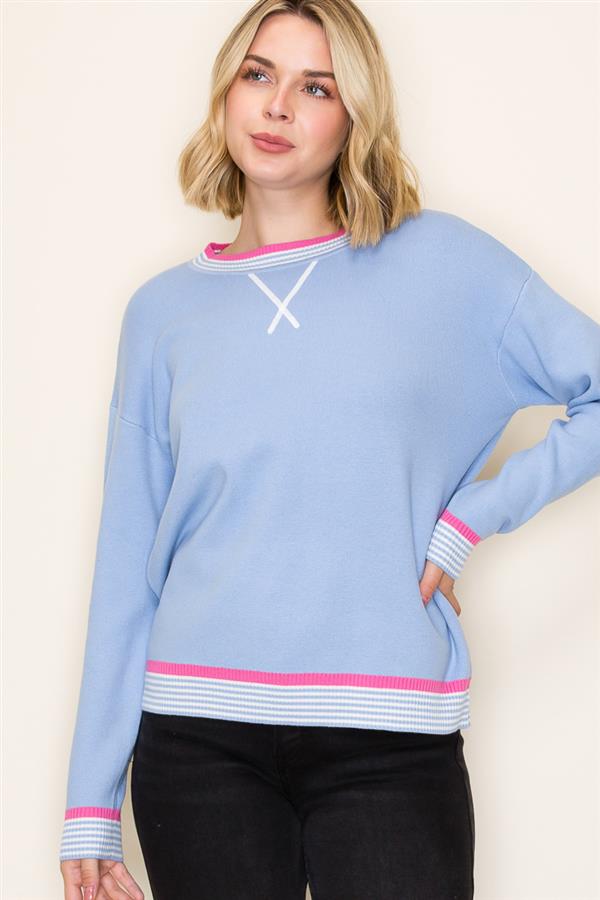 Lt Blue Contrast Top