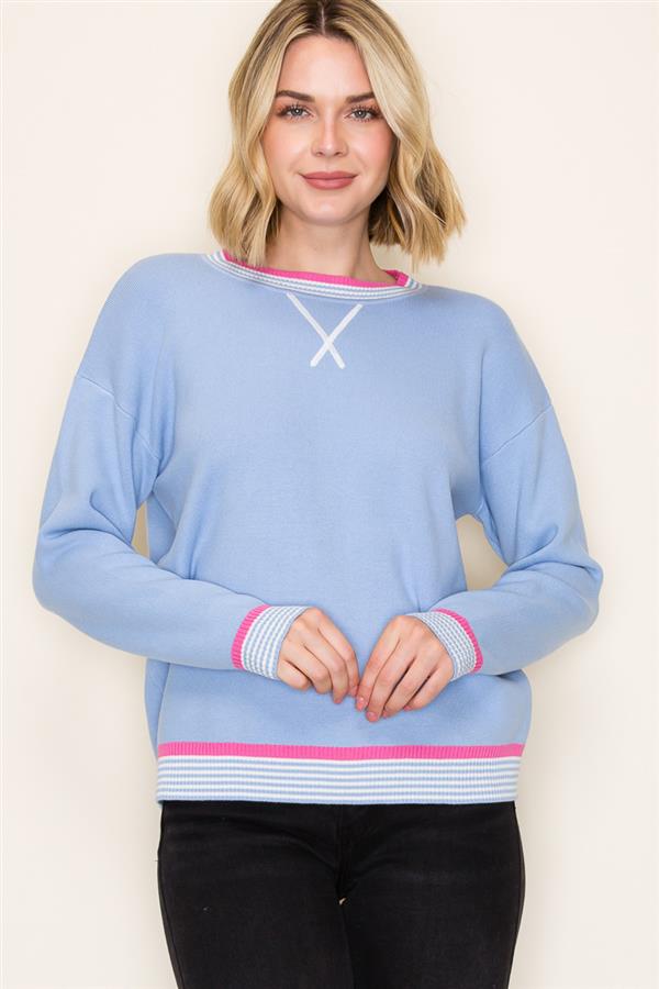 Lt Blue Contrast Top