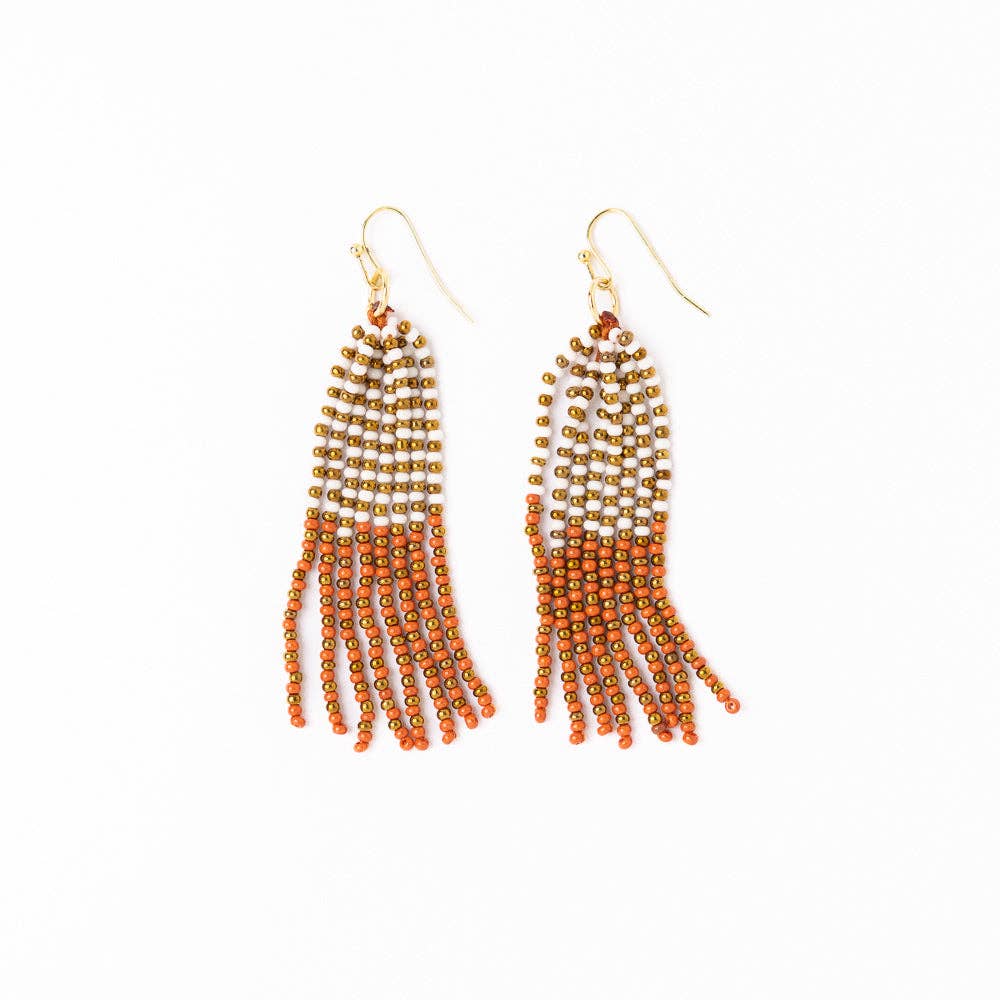 Game Day Tassel Seed Bead Earrings