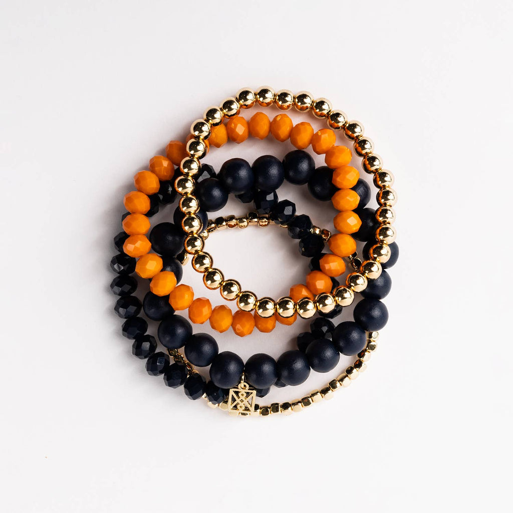 Mandy Bracelet, Navy & Orange