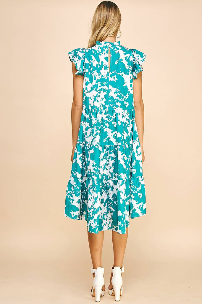 Jade Abstract Print Dress