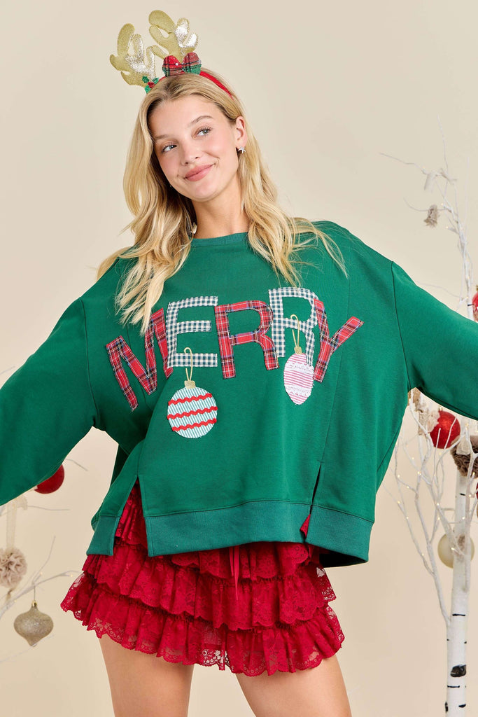 Merry Patchwork Sweatshirt