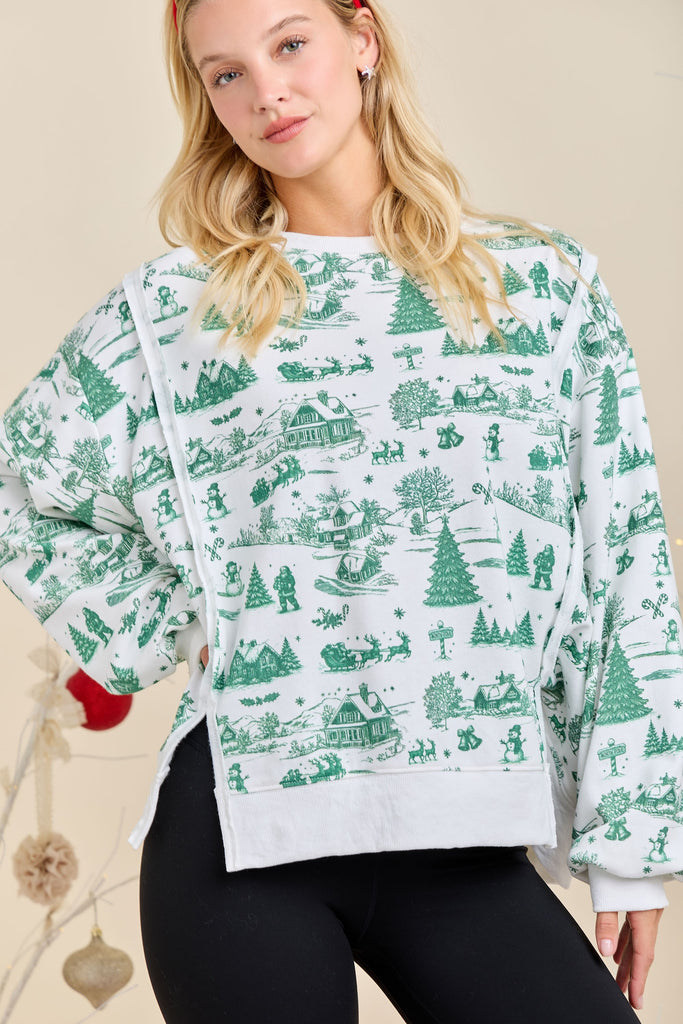 Green Vintage Holiday Top