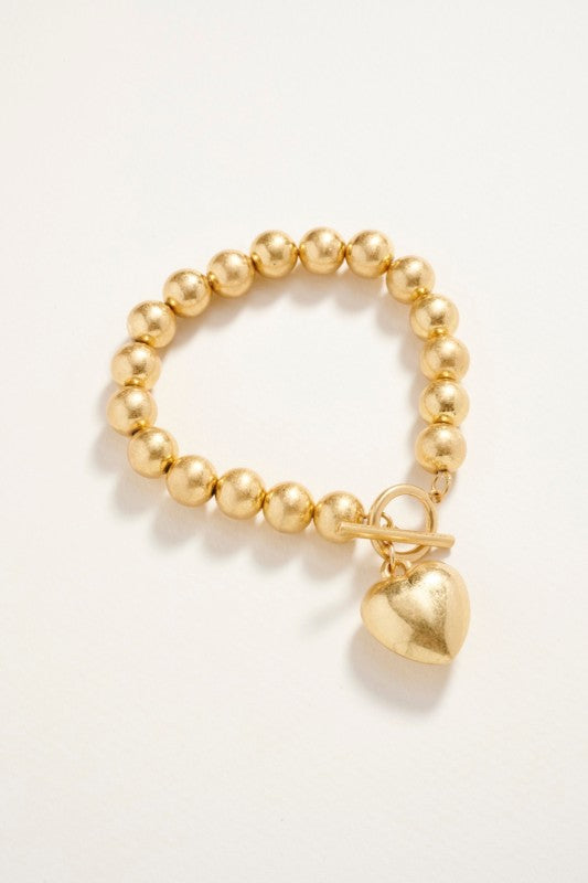 Bold Heart Toggle Stretch Bracelet
