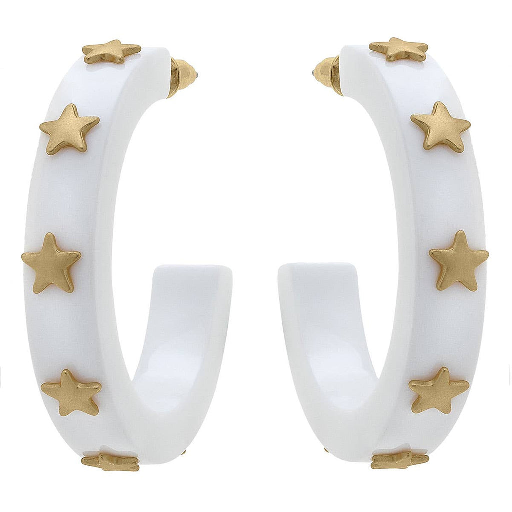 Liberty Star Resin Hoop Earrings