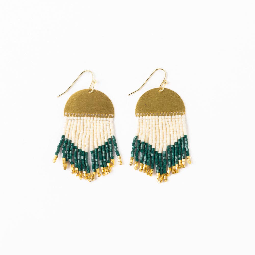 Claudia Curved Pattern Fringe Earrings