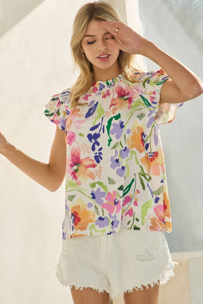 Watercolor Floral Blouse