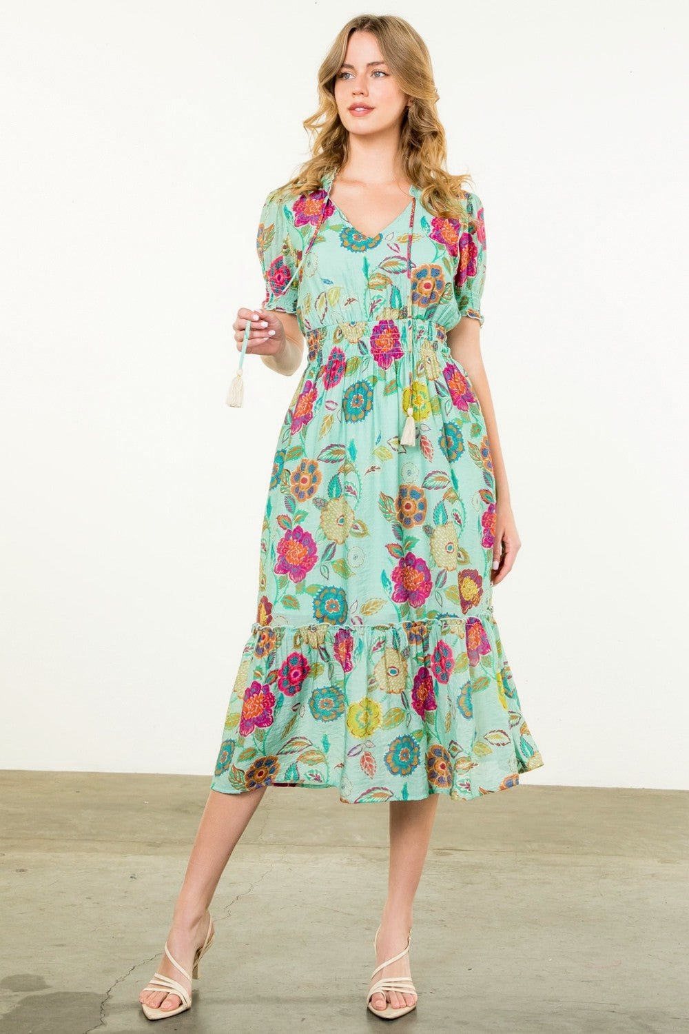 Seagreen Floral Dress Small Seagreen Floral Dress Small