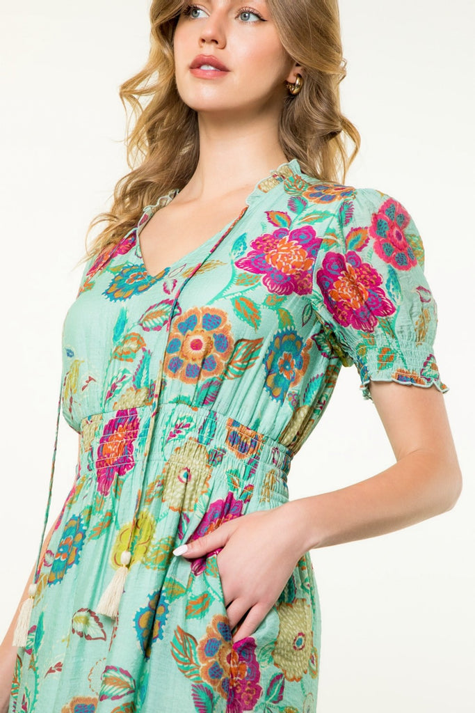 Seagreen Floral Dress