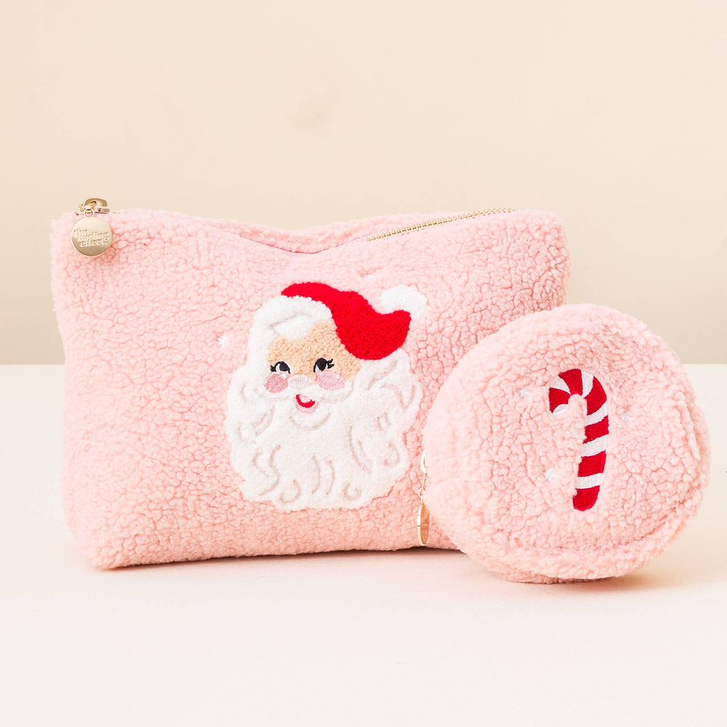 Circle Teddy Pouch, Candy Cane