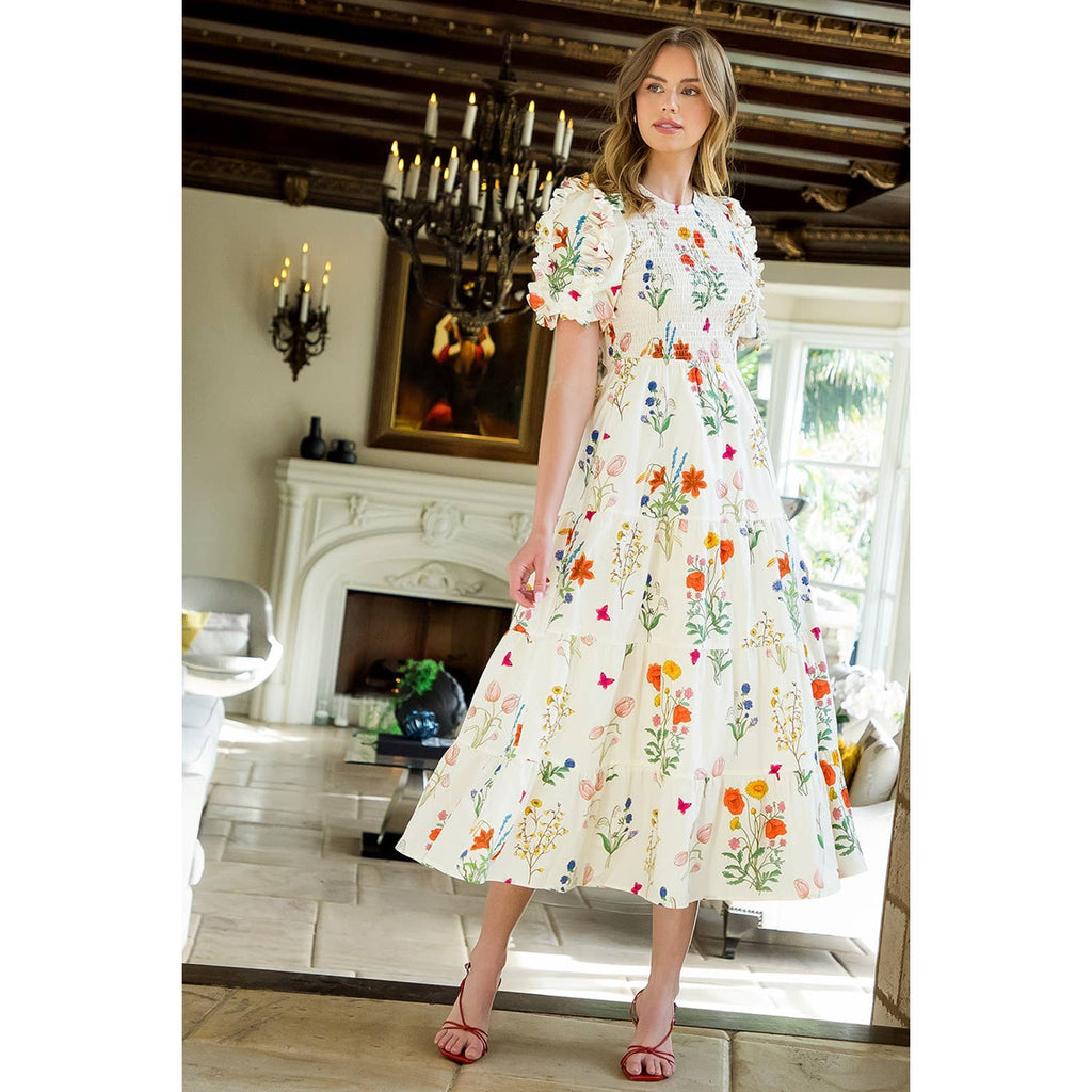 Organic Floral Smocked Dress