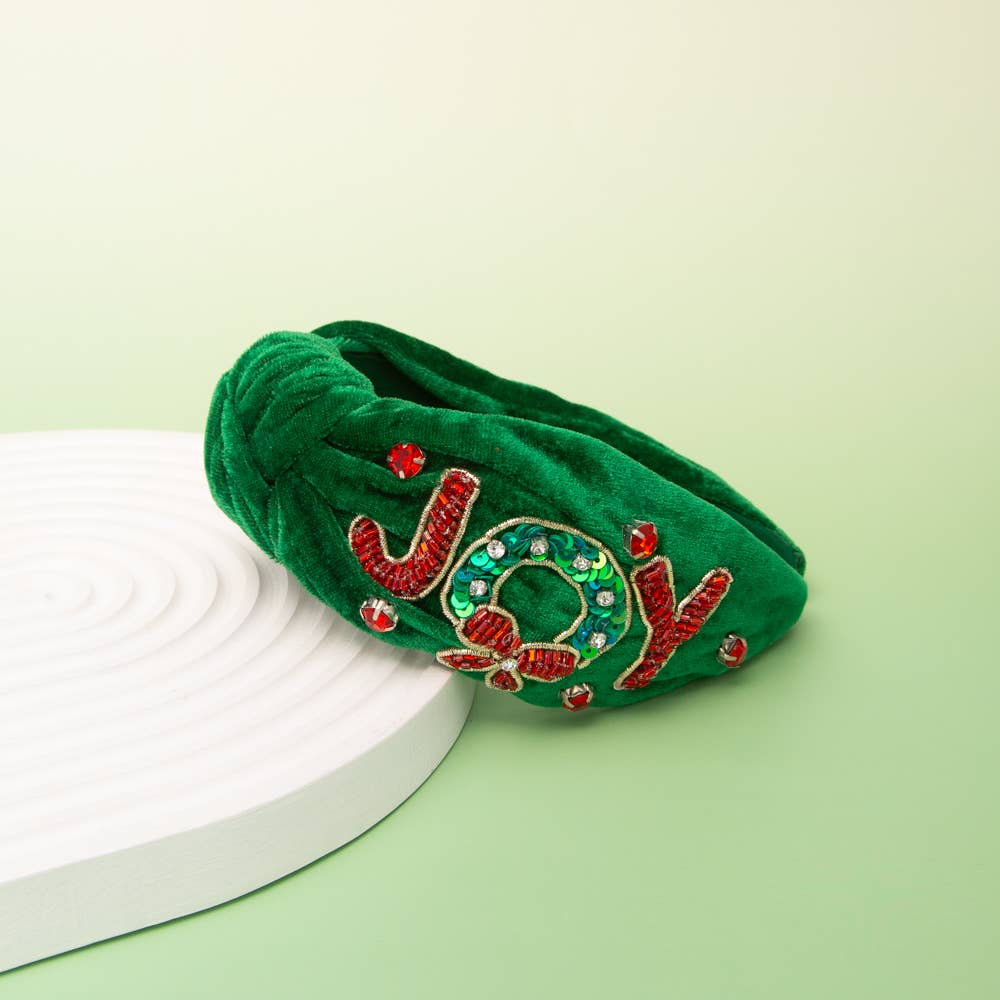 JOY Beaded Velvet Headband