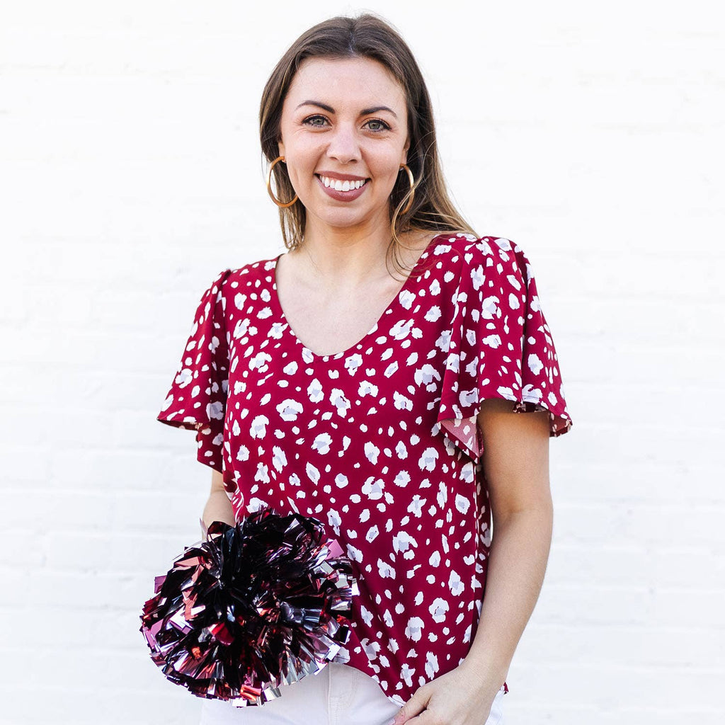 Paisley Top Maroon