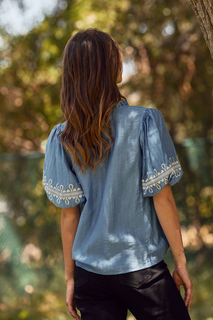 Embroidered Trim Blouse