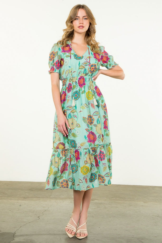 Seagreen Floral Dress