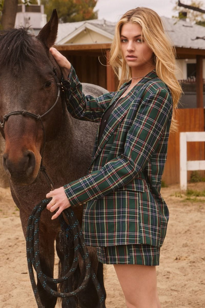 Green Plaid Blazer