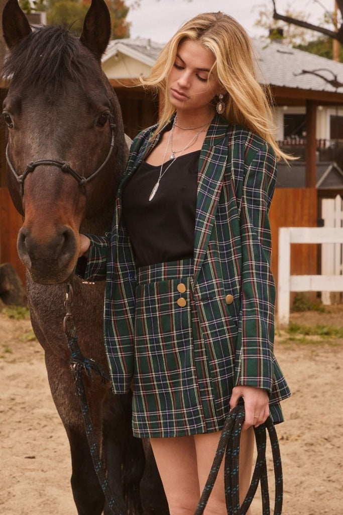 Green Plaid Blazer