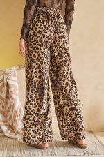 Satin Stripe Leopard Pants