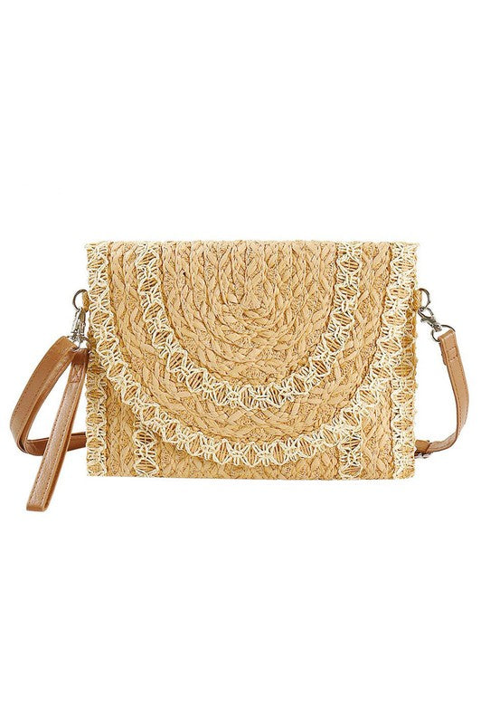 Stitched Straw Clutch