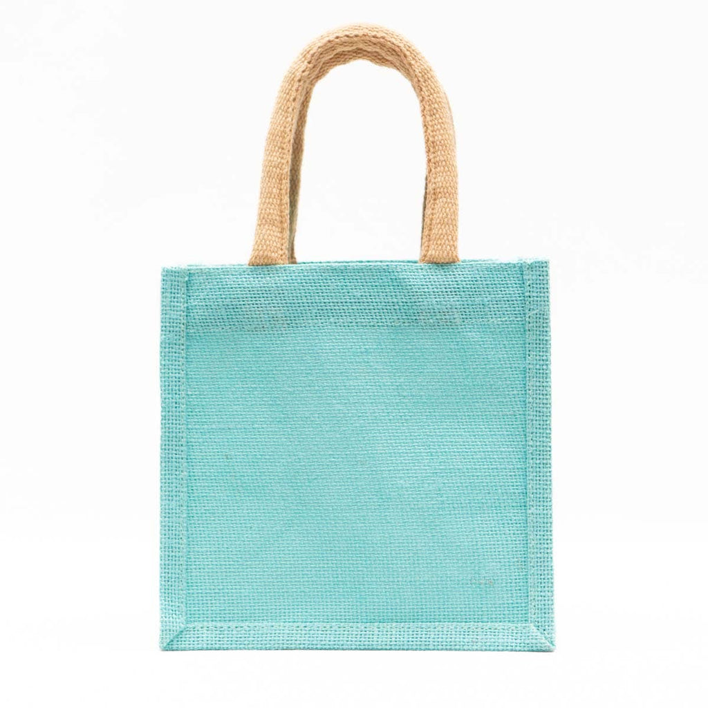 Jute Petite Gift Tote Aqua