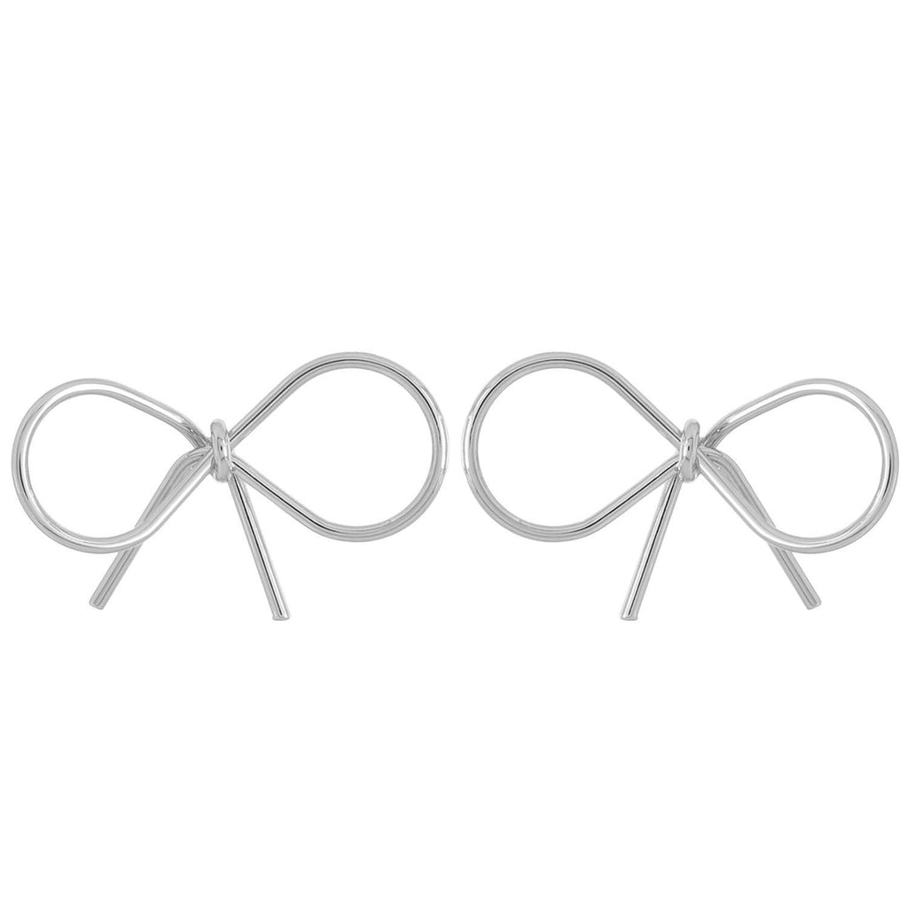 Polished Wire Bowknot Post Earrings