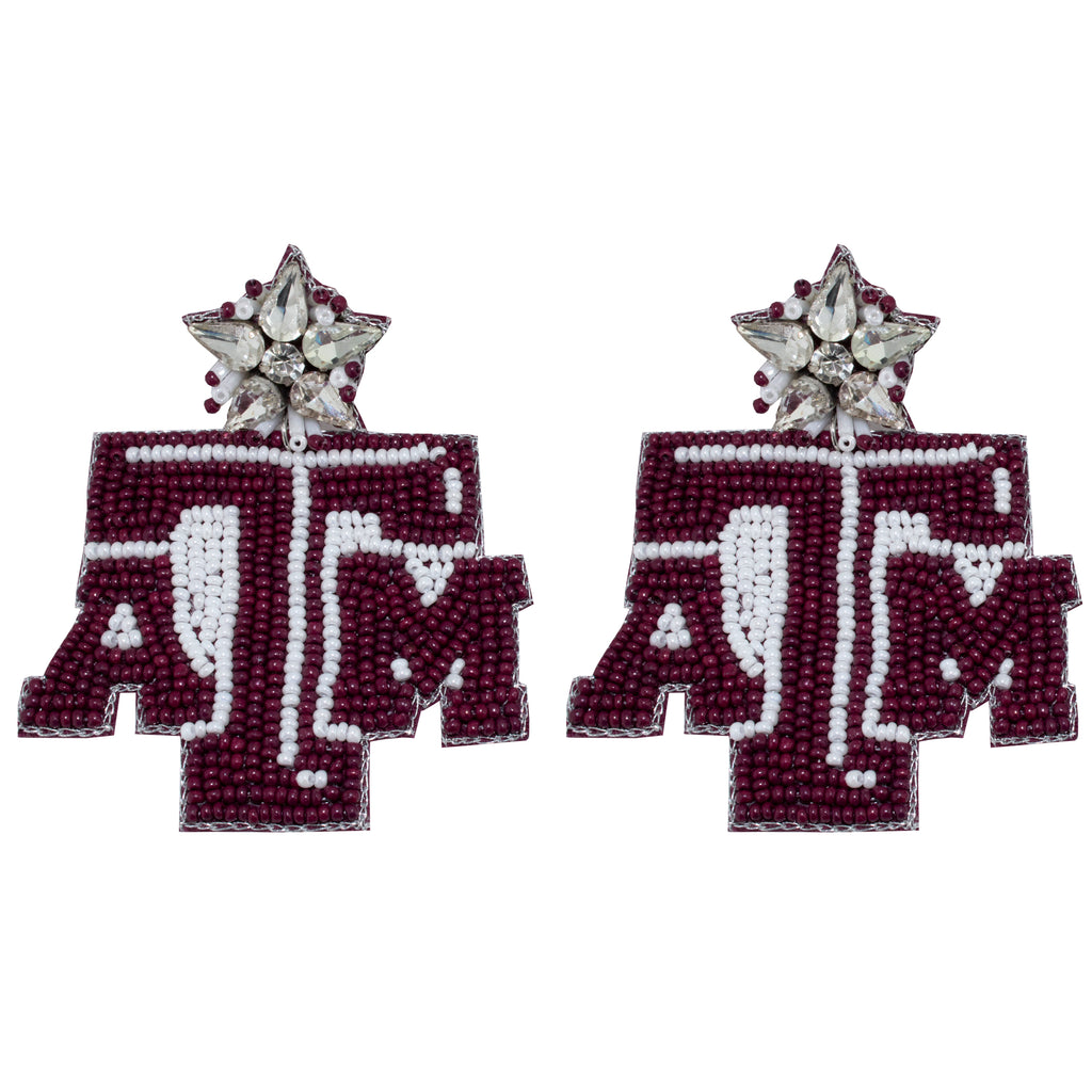 Texas A&M Rhinestone Earrings