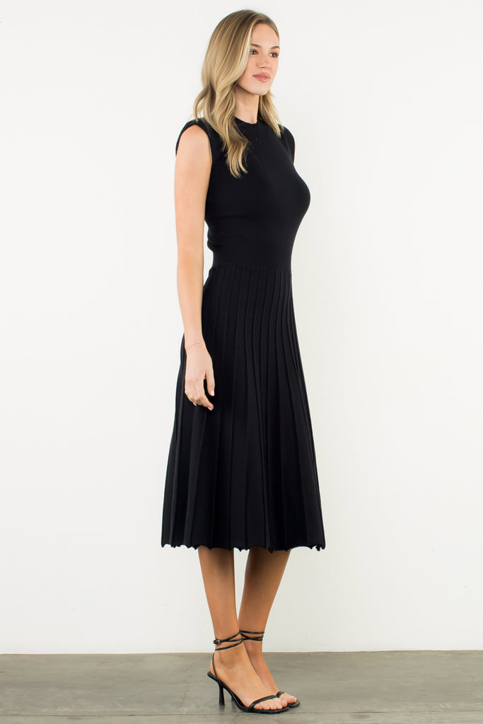 Black Sleeveless Knit Dress
