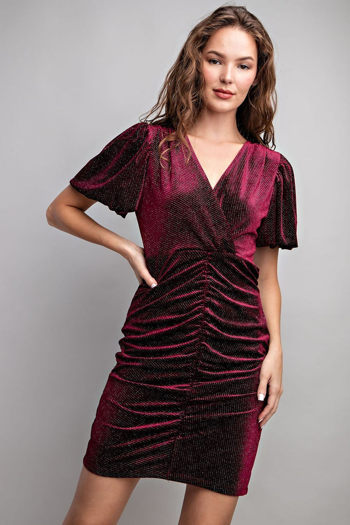 Wine Sparkle Mini Dress