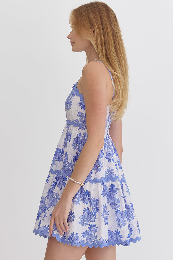 Blue Floral Blooms Dress