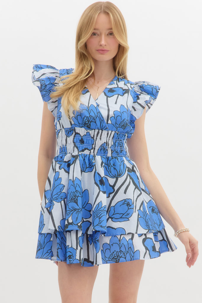 Blue Floral Harvest Dress