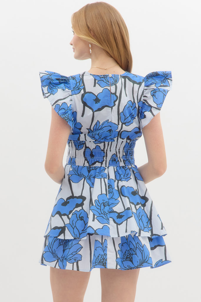 Blue Floral Harvest Dress