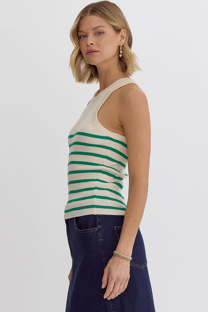 Striped Ribbed Tank Sweater