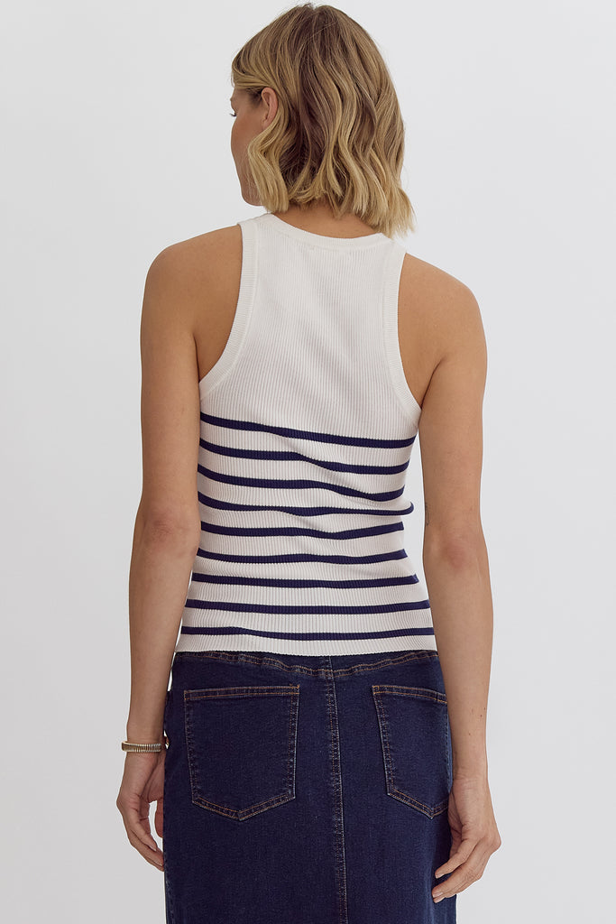Striped Ribbed Tank Sweater
